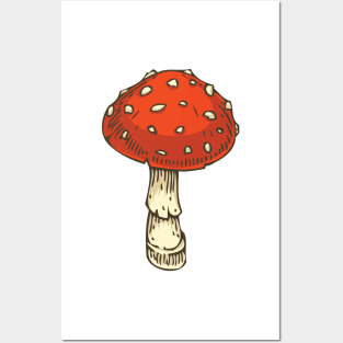 Red Amanita. Fly Agaric Mushroom Posters and Art